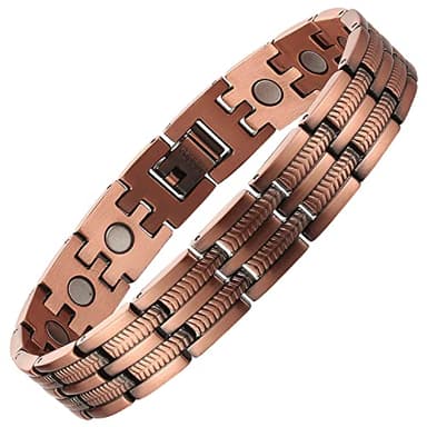 BioMag Bracelet Magnétique en Cuivre pour Homme, Aimants Ultra Puissants, 21,6 cm Réglable avec Outils