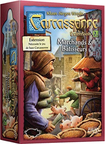Asmodee Z-Man Games - Carcassonne - Extension 2 Marchands & Bâtisseurs - Jeu de société - À partir de 7 Ans - 2 à 6 Joueurs - 40 Minutes