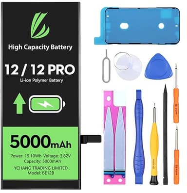LL TRADER Batterie pour iPhone 12/iPhone 12 Pro, 5000mAh Batterie Lithium polymère Haute capacité avec Outils de réparation 2025
