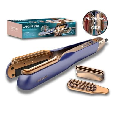 Cecotec Lisseur Vapeur RitualCare Air Lisse 2In1 Blue. Lisseur Air Sèche Et Lisse, 2 Têtes Magnétiques, Moteur 106 000 Tr/Min, Capteur Sécurisé, Fonction Plasma Anti-Frisottis, Bouton Froid Pour Tenue