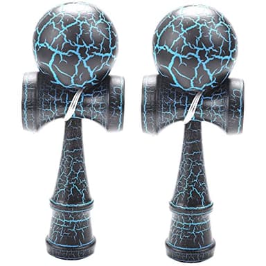 Reinscer Lot de 2 d'extérieur Kendama - Pour enfants et adultes - Pour sports extérieurs - Design coloré - Noir et bleu