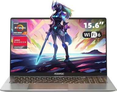 ACEMAGIC 15.6" 2025 Ordinateur Portable Ryzen 7 5700U Huit-Core (8C/16T,4,3 GHz) PC Portables 16 Go RAM DDR4,512Go Soutien Extension 4TB,WiFi 6,BT5.2,Type C