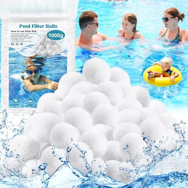 LPAOIS Balles Filtrantes,1000g Boules de Filtre de Piscine,Pool Filter Balls,Balles de Filtration,Nettoyeur de Piscine,Média Filtre à Fibres pour Piscine,Convient à Divers Systèmes De Filtration
