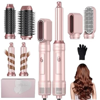 Air Brush 6 en 1 Atopskins 6 en 1 Air Styler & Sèche-cheveux, Magic Hair Styler avec 1000W Seche Cheveux, Brosse Soufflante, Brosse Seche Cheveux, Brushing Brosse Soufflante, Air Wand