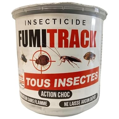 FUMITRACK Fumigène fumigateur insecticide anti punaises de lit, blattes, puces, mouches, volants et rampants sans flamme