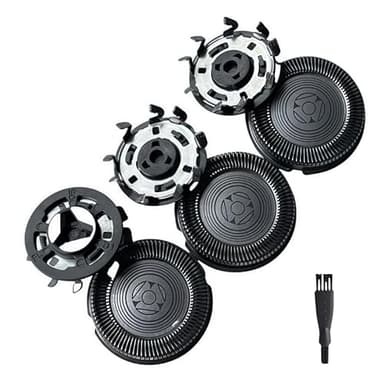 Lames de rasoir compatibles avec les rasoirs électriques Philips Series 6000, lames S6000, lames de rechange pour rasoir électrique, lot de 3, 1 brosse