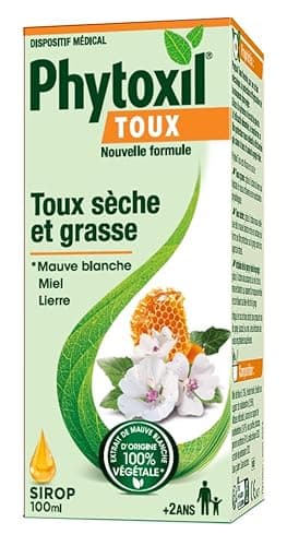 PHYTOXIL TOUX - Sirop 100 ml - Dispositif médical​ - Soulage la toux sèche et toux grasse -​ Mauve blanche, Miel, Lierre - Une gamme adpatée à toute la famille à partir de 2 ans