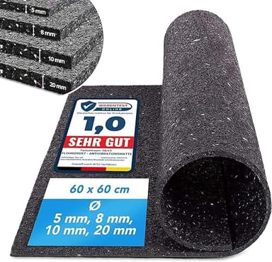 casa pura | Tapis Anti-Vibrations Qui absorbe Les Vibrations et Le Bruit, découpable | Produit de qualité fabriqué en Allemagne | 60 x 60 cm