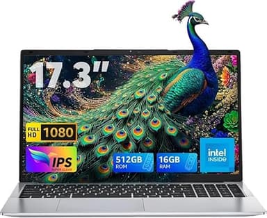 ACEMAGIC PC Portable 17.3 Pouces Full HD,16 Go RAM DDR4 512Go SSD ln-tel N97 pc Portable,WiFi,BT5.0,Type_C, USB3.2,PC de Bureau
