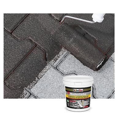 Isolbau Peinture pour sol - 1,5 kg - Peinture pour sol et béton pour cave, garage, atelier - Revêtement de sol imperméable pour intérieur et extérieur - Noir (RAL)