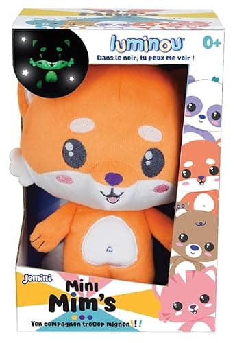 JEMINI | Peluche Renard Luminou 15 cm | Fonctionne sans Pile | Tissu Luminou | Doudou Qui Brille dans Le Noir | Compagnon Nuit Enfant | Veilleuse Peluche Bébé | Idée Cadeau Dès la Naissance