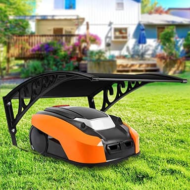 Daromigo Garage pour tondeuse robot Toit Pour tondeuse à gazon Robot 106 x 87 x 50 cm Protection contre la pluie la grêle et les rayons UV Noir