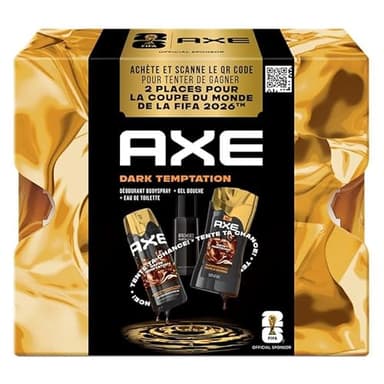 Axe Coffret Homme - Dark Temptation - 1x Déodorant 200ml & 1x Eau de Toilette 100ml & 1x Gel Douche 250ml