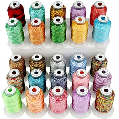 New brothread 25 Multicolore Polyester Fil machine à broder pour Brother/Babylock/Janome/Singer/Kenmore Machine 500M (550Y) / bobine