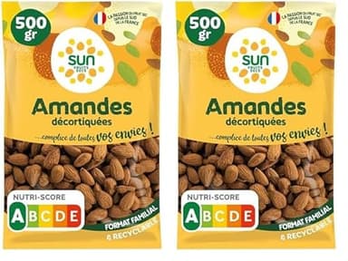 SUN Amande Décortiquée 500 g (Lot de 2)
