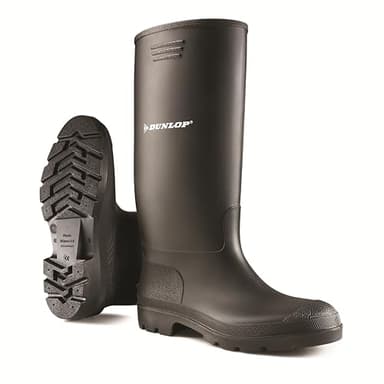 DUNLOP Pricemastor – Bottes de pluie classique pour hommes et femmes - Bottes en caoutchouc – Imperméable - PVC - Léger - Antidérapant – Noir – Pointures 35 à 48