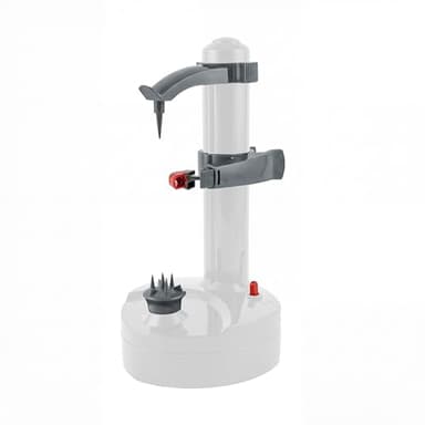 Pelamatic - Éplucheur Électrique | Lame Inox Durable | Base Antidérapante | Facile à Nettoyer | Éplucheur Fruits et Légumes | Économe Electrique, Blanc, Acier Inoxydable, Plastique