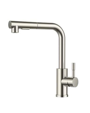 FORIOUS Robinet Cuisine Douchette avec 2 Modes de Pulvérisation, Mitigeur Cuisine avec Douchette Extractible Rotatif à 360° Froid & Chaud Disponible, Acier Inoxydable