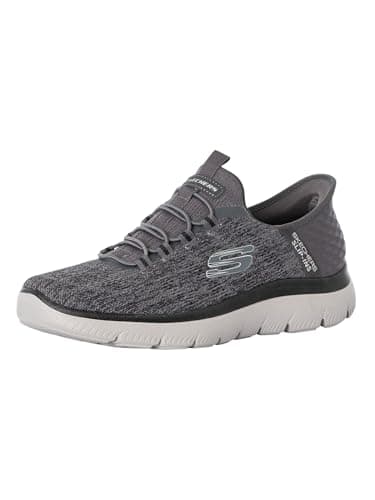 Skechers Homme Summits Key Pace Espadrilles, Charcoal Mesh/Black Trim, 43 EU Large