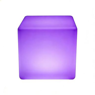 KumuJ Tabouret cube lumineux LED 30 cm - Couleur de lumière réglable - 16 couleurs RVB - Changement de couleur - Pour l'extérieur - Couleurs de lumière réglables - Chaise de jardin