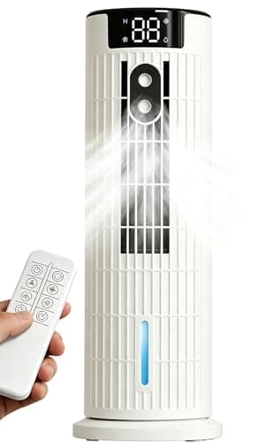 Climatiseur Mobile Silencieux Refroidisseur d'Air,Ultra-élevée,Refroidissement par Brume Froide, Timer 2-10h,6 Vitesses de Ventilation, 2 Modes,3 Niveaux Réglables, Oscillation 90°,pour Chambre,Bureau