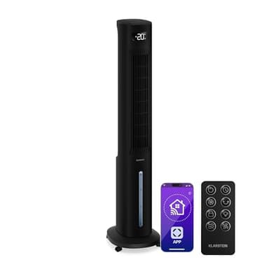 KLARSTEIN Rafraichisseur d’Air, Refroidisseur d’Air Évaporatif, 5L, Télécommande, Application, Mobile, Ventilateur Climatiseur Chambre 30m², Black