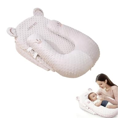 Mhwgo Coussin d'allaitement pour bébé, Coussin de Grossesse et Allaitement, Coussin de Soutien pour bébé, Coussin d'allaitement Anti-Reflux, réglable en U avec poignée pour Nouveau-nés