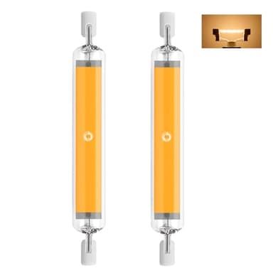 Aseoacc R7s Led 118 mm Dimmable 20 W Blanc Chaud 2700 K | 2000 LM 220-240V AC Equivalent Halogène 150 W, 360°Lumière, Convient à une utilisation intérieure et extérieure(lot de 2)