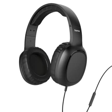 Hama Casque Audio Filaire on Ear Fun C, Supra-Aural, Microphone Intégré, Cable USB-C 1.2m, pour la Musique, Le Bureau ou Le Gaming, Commande Vocal Siri et Google Assitant, Noir