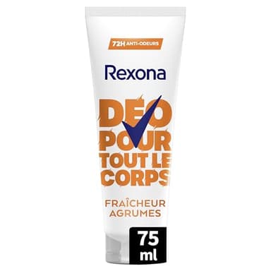 Rexona - Déodorant pour Tout le Corps - Crème - 72h de Protection - Fraîcheur Agrumes - 75ml