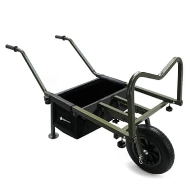 Eurocatch XXL Barrow - Chariot de pêche - Roue en PU Plus jamais de pneus crevés - Démontable - Réglable - Inclus Sac de Rangement en 600Dn - Chariot de Transport Cadre Extensible (75cm-100cm)