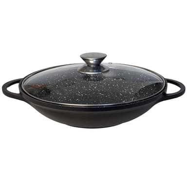 4BIG.fun Poêle wok anti-adhésive avec couvercle en verre Asia - 40 cm - Pour induction