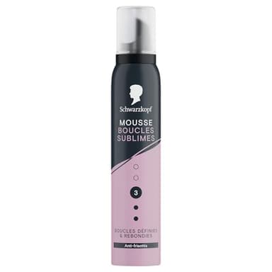 SCHWARZKOPF, Mousse Boucles Sublimes, Boucles définies et rebondies, Anti-frisottis, Formule végane, Sans silicone, 93% d'ingrédients d'origine naturelle, Fixation normale, Tenue longue durée, 200ml