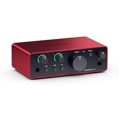 Focusrite Scarlett Solo 4th Gen, interface audio USB pour la guitare, les voix et la production — des prises de son de très haute qualité et tous les logiciels pour enregistrer