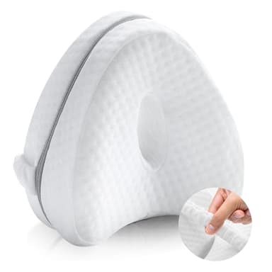 LAPONO Coussin Genoux pour Dormir, Oreiller de Jambe Genou Nuit Coussins Orthopédique Celsius Ergonomique Mousse à Mémoire de Forme Respirant et Lavable en Machine pour Sciatique Hanches Jambes
