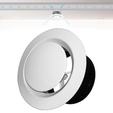 1PCS Couvercle de Conduit de Ventilation,Couvercle de Ventilation Réglable,75mm Valve à Disque Blanche,Aeration Reglable Couvercle De Grille D'évacuation Air Disponible pour Plafond ou au Mur,Réglable