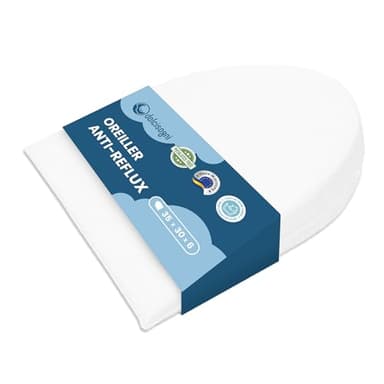 DOLCI SOGNI Coussin Anti Reflux - Oreiller Anti-Reflux 35x30x6 cm pour Reflux Gastro-Œsophagien Support Triangulaire Rehausse Matelas - Surélévateur Reflux à Partir de 2 Ans - Made in Italy