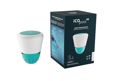Ondilo ICO Pool V2 Essential+ Chlore Brome - Analyseur d'eau connecté pour piscines traitées au Chlore ou au Brome - Mesures toutes les heures pH, ORP, température de l'eau - Kit de calibration inclus