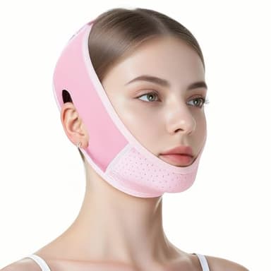 Masque V Visage Réutilisable,Réducteur Double Menton Lifting,Bande Raffermissante Visage Respirante pour Ovale du Visage,Bande de Lifting Visage Amincissante pour Peau Relâchée