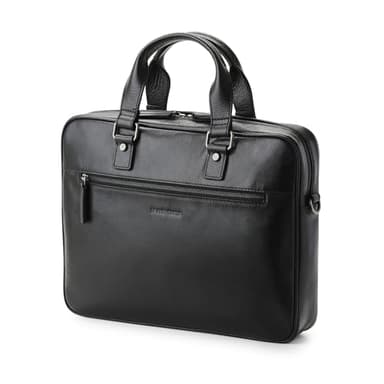 DRAKENSBERG Sacoche pour ordinateur portable 15" « Marlon » en cuir, pour homme, sacoche de luxe pour le bureau, le travail et les voyages, 8 l, Noir , L