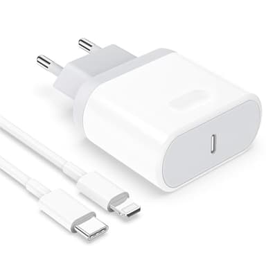 Chargeur Rapide for iPhone - 25W Chargeur for iPhone 14/14 Plus/14 Pro/14 Pro Max/13/12/11/SE/X/XS/XR SE 8 7 6 Pad, USB C Prise et 2M Cable USBC Mural Type C Secteur Adaptateur Alimentation Ecowaare