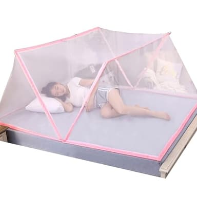 YYLDPFDC Moustiquaire Pliable Lit 2 Places, Portable de Voyage Moustiquaire, Camping Mosquito Rideau, Installation Facile, Maille Fine, pour Chambre à Coucher, Camping, 190 x 160 x 80 cm
