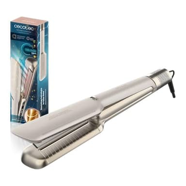 Cecotec Lisseur à Cheveux avec Air Lisse Champagne, 600W, Protège les Cheveux, Technologie Ionique, Kératine et Huile d’Argan, Moteur BLDC, Tous Types de Cheveux, 3 Températures et 3 Vitesses