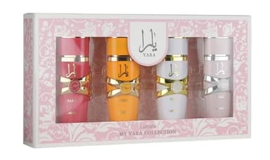 Lattafa My Yara Collection – Lot de 4 flacons d'eau de parfum de 25 ml pour femme (Yara, Yara Moi, Yara Tous + Yara Candy)