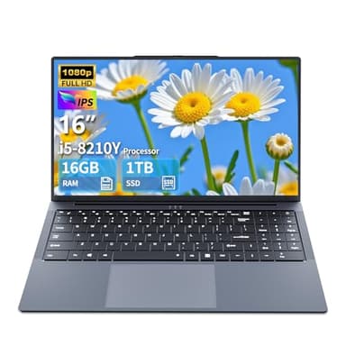 Pc Portable 16 Pouces, Ordinateur Portable Core I5 Avec Jusqu'à 3.60 Ghz, 16Go+1TB SSD Laptop, Ordinateurs Portables écran IPS 1920x 1200 FHD RJ45, Type-C USB 3.0 BT 5.0 Clavier numérique rétroéclairé