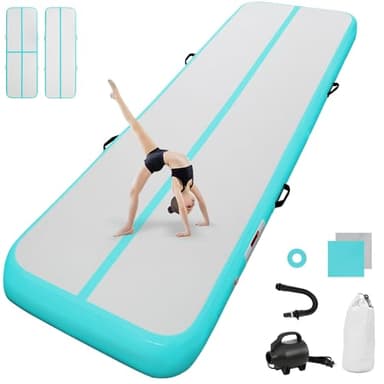 tapis de gymnastique 10cm Haut Tapis Entraînement epais 3 M Tapis de Gym Gonflable Piste Gonflable Gymnastique Tumbling Gymnastique avec Pomp a air