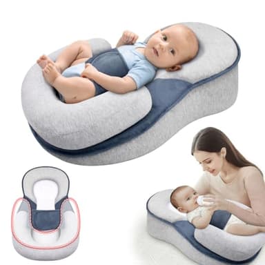 iuscacey Berceau Anti-Reflux, Chaise Longue Anti-Reflux pour bébé avec Sangle de sécurité, Coussin de Repos réglable, Grande Version 65 cm x 40 cm x 17 cm
