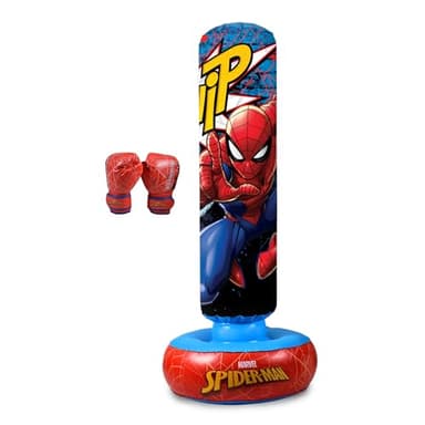 Hy-Pro Sac de Boxe Gonflable Spiderman sous Licence Officielle avec Gants de Boxe – Sac de Boxe sur Pied pour Enfants, Jouets et Cadeaux, 5 Ans et Plus