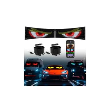 2pcs Panneau Led Affichage Camion Yeux,59 X 12 cm,LumièRes Devil Eyes Pour Voiture,Usb 5v Programmable Display,Flexible,Personnalisé,App Bluetooth,Decoration Camion XAXVSTS