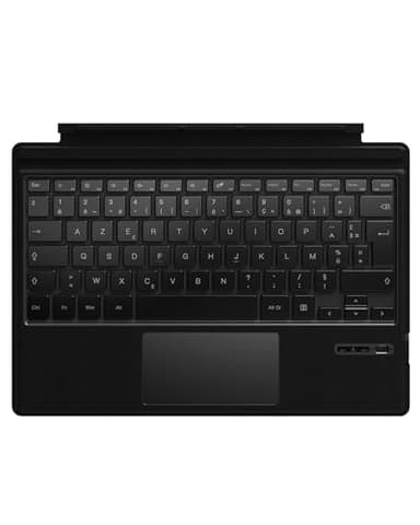 Qulose Clavier Français pour Microsoft Surface Pro 7 Plus/7/6/5/4/3, AZERTY sans Fil Bluetooth, Type Cover avec Pavé Tactile et Batterie Rechargeable-Noir